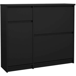 INOSIGN Naia Shoe Cabinet - Modern Black 2 Compartments & Drawer INOSIGN Naia Shoe Cabinet - Modern Black 2 Compartments & Drawer