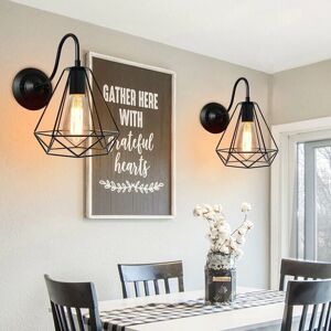 Axhup - Wall Light, Diamond Cage Retro Industrial Style E27 for Living Room Kitchen Hall Bedroom Axhup - Wall Light, Diamond Cage Retro Industrial Style E27 for Living Room Kitchen Hall Bedroom