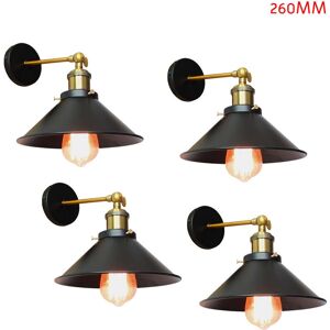 AXHUP Vintage Industrial Wall Lamp - 4x Adjustable E27 Shades AXHUP Vintage Industrial Wall Lamp - 4x Adjustable E27 Shades