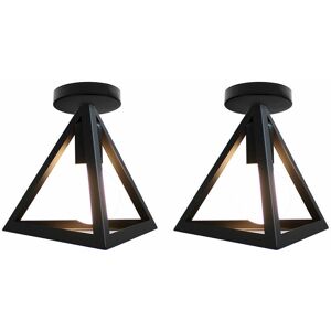 Axhup - Ø25cm Triangular Metal Cage - Black - 2-pack Ceiling Lamp Axhup - Ø25cm Triangular Metal Cage - Black - 2-pack Ceiling Lamp