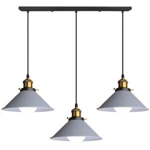 AXHUP Vintage Pendant Lamp - 3 Lights, Grey, 22cm - Pendant Light for Kitchen & Room AXHUP Vintage Pendant Lamp - 3 Lights, Grey, 22cm - Pendant Light for Kitchen & Room