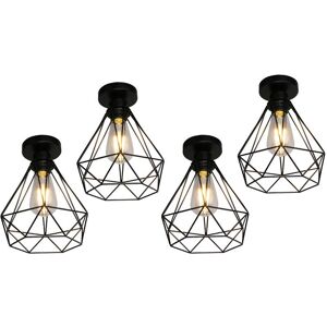 Axhup Set di 4 Lampade Vintage Industriali E27 20cm Axhup Set di 4 Lampade Vintage Industriali E27 20cm