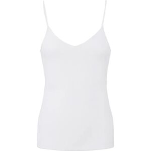 Pieces hvit ermeløs topp - V-hals, tynn passform casual Pieces hvit ermeløs topp - V-hals, tynn passform casual