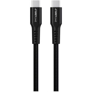 GreyLime 60W Flettet USB-C til USB-C Kabel 3m - Sort GreyLime 60W Flettet USB-C til USB-C Kabel 3m - Sort