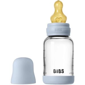 BIBS Sticlă de sticlă pentru bebeluși Guma naturală Flux lent - Albastru bebe BIBS Sticlă de sticlă pentru bebeluși Guma naturală Flux lent - Albastru bebe