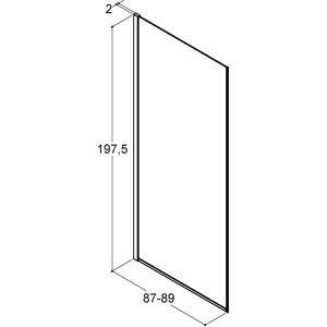 Dansani D91-03 Sort/Klar Glas Brusevæg - Shower Wall Dansani D91-03 Sort/Klar Glas Brusevæg - Shower Wall