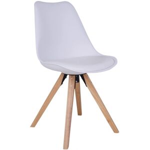 Chaise de salle à manger Bergen de House Nordic - Cuir blanc, pieds en bois naturel - Lot de 2 - Publicité Chaise de salle à manger Bergen de House Nordic - Cuir blanc, pieds en bois naturel - Lot de 2 - Publicité