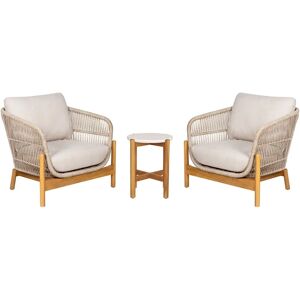 House Nordic Terracina - Beige - Lemn - 2 scaune 1 masă - Set mobilier de grădină House Nordic Terracina - Beige - Lemn - 2 scaune 1 masă - Set mobilier de grădină