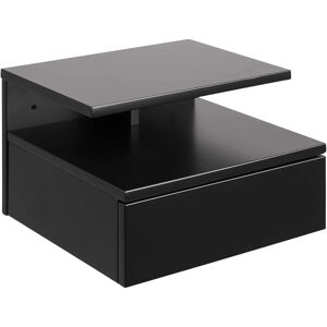 Lozay Black Wall-Mounted Nightstand with Drawer - Nightstand Lozay Black Wall-Mounted Nightstand with Drawer - Nightstand