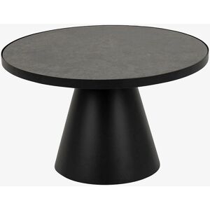 ACTONA GROUP Soli Black Oval Glass Coffee Table - Coffee Table ACTONA GROUP Soli Black Oval Glass Coffee Table - Coffee Table