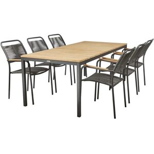 Mandalay Toscana Havebord 197cm og 6 Verona Havestole - Antracit Mandalay Toscana Havebord 197cm og 6 Verona Havestole - Antracit