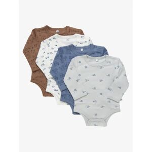 Pippi Body neonato - Confezione da 4 blu Mirage a maniche lunghe Pippi Body neonato - Confezione da 4 blu Mirage a maniche lunghe