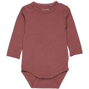 Minymo Baby Body - Langermet - Rosa Brun - 1 år - L/ä Minymo Baby Body - Langermet - Rosa Brun - 1 år - L/ä