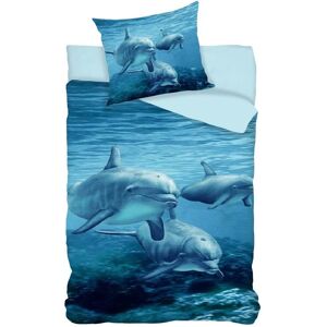 Sweet Home Delfin sängkläder - Bomull - Blå - 140x200cm Sweet Home Delfin sängkläder - Bomull - Blå - 140x200cm