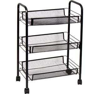 Home-tex Oppbevaringsvogn med 3 Kurver - 64x45x26 cm - Svart Metall Home-tex Oppbevaringsvogn med 3 Kurver - 64x45x26 cm - Svart Metall