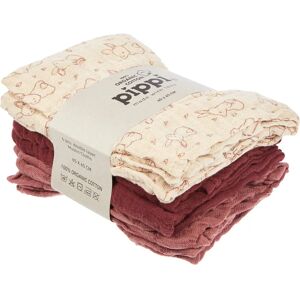 Pippi Organiczna Bawełniana Muslinka dla Niemowląt - Zestaw 6 - 65x65 cm - Stary Róż Pippi Organiczna Bawełniana Muslinka dla Niemowląt - Zestaw 6 - 65x65 cm - Stary Róż