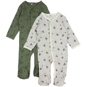 Pippi 3821_959_68 Babybody - Langermet, Bomull, 2-pakning - Grønn Pippi 3821_959_68 Babybody - Langermet, Bomull, 2-pakning - Grønn