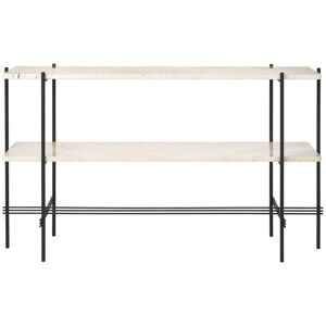 GUBI TS Konsoll - Travertin og metall - 120x30x72 cm - Svart/Hvit - Konsollbord GUBI TS Konsoll - Travertin og metall - 120x30x72 cm - Svart/Hvit - Konsollbord