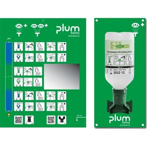 Station de lavage oculaire Plum - Montage mural, 0,5 L Solution stérile - Publicité Station de lavage oculaire Plum - Montage mural, 0,5 L Solution stérile - Publicité