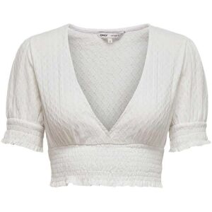 Only Vit Cropped T-Shirt - Avslappnad helgdag Only Vit Cropped T-Shirt - Avslappnad helgdag