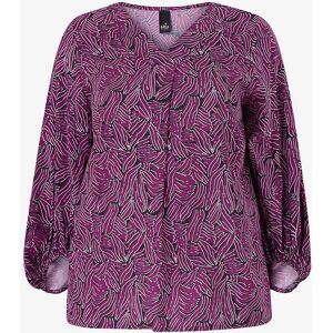 ADIA Damebluse - Mønstret Stoff - V-Hals - Stor Størrelse ADIA Damebluse - Mønstret Stoff - V-Hals - Stor Størrelse