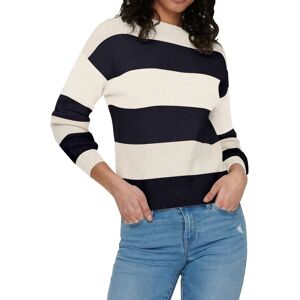 Only Atia Rund Hals Sweater (15220044) - hvidgrå/striber nattehimmel Only Atia Rund Hals Sweater (15220044) - hvidgrå/striber nattehimmel