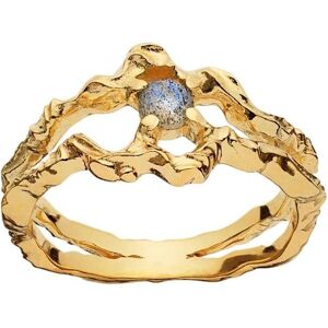 Maanesten Shelly Ring - Facetter Labradoritt - Organisk Stil Maanesten Shelly Ring - Facetter Labradoritt - Organisk Stil