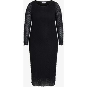 Evoked Vila - Model viMessan Midi Kjole - Sort - Langærmet kjole Evoked Vila - Model viMessan Midi Kjole - Sort - Langærmet kjole