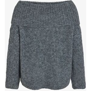 Vila - Top viAdina L/S Off Shoulder Knit - Grå 40 Kvinner Vila - Top viAdina L/S Off Shoulder Knit - Grå 40 Kvinner