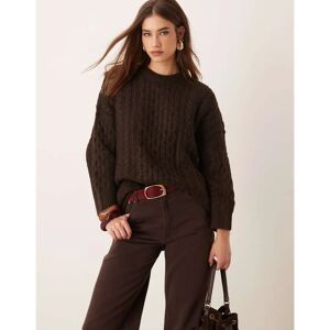 Vila - Modell viKaia - Brun - Kabelstrikket genser oversize Vila - Modell viKaia - Brun - Kabelstrikket genser oversize