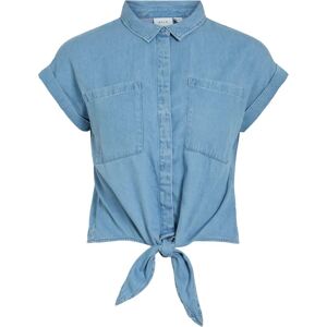 Vila - ViNea Korte Mouw Kraag-T-shirt - Blauw - Kraag-T-shirt Vila - ViNea Korte Mouw Kraag-T-shirt - Blauw - Kraag-T-shirt