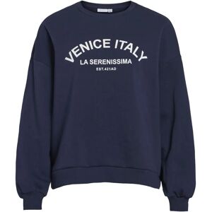 Vila - Minna L/S Loose Sweatshirt - Blå - Kvinner Vila - Minna L/S Loose Sweatshirt - Blå - Kvinner