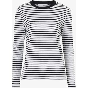 Selected FEMME - Bomullsgestriper LS T-skjorte - Hvit - 44 Selected FEMME - Bomullsgestriper LS T-skjorte - Hvit - 44