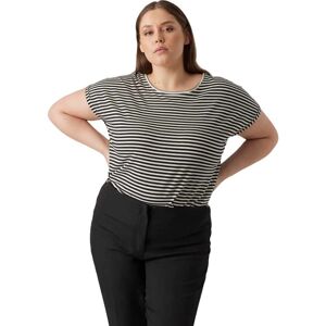 Vero Moda Curve - Toppi vmAya Plain SS Top Stripe - Svart randig - T-shirt Vero Moda Curve - Toppi vmAya Plain SS Top Stripe - Svart randig - T-shirt