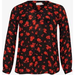 KAFFE Curve - Model KC Ami - Viscose trykket bluse - Rød - Kvinde KAFFE Curve - Model KC Ami - Viscose trykket bluse - Rød - Kvinde