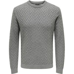 ONLY & SONS Herren Karo-Design Slim Fit Baumwollpullover - Langarm ONLY & SONS Herren Karo-Design Slim Fit Baumwollpullover - Langarm