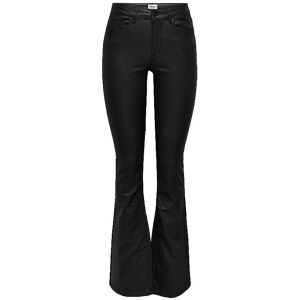 Only Lederimitathose Mid Flared Coated - Pants Only Lederimitathose Mid Flared Coated - Pants