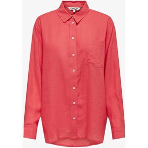 Only - Tokyo L/S Linblanding Skjorte - Rød - Skjorte Only - Tokyo L/S Linblanding Skjorte - Rød - Skjorte