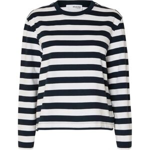 Selected FEMME - Modell: slfEssential LS Stripet boxy T-skjorte - Mørk safir - T-skjorte Selected FEMME - Modell: slfEssential LS Stripet boxy T-skjorte - Mørk safir - T-skjorte