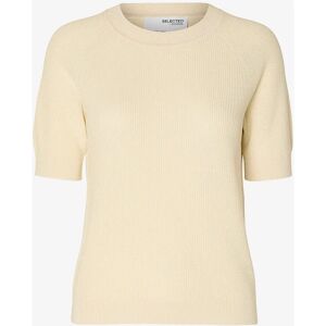 Selected FEMME - Paita slfElinna New SS Knit Top - Beige - Women Selected FEMME - Paita slfElinna New SS Knit Top - Beige - Women