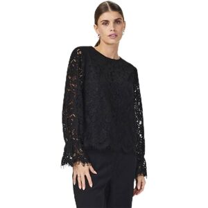 Y.A.S YasPerla LS spets-top - Blus - Svart Y.A.S YasPerla LS spets-top - Blus - Svart