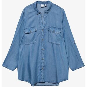 Vero Moda Curve - VmcBree 7/8 Sleeve Loose Shirt - Blå - Skjorte Vero Moda Curve - VmcBree 7/8 Sleeve Loose Shirt - Blå - Skjorte