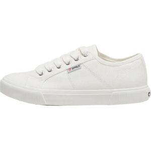 Only Nicola Canvas sneakers - Hvit - Tung lærredsstoff - Diskret mønster - Sneakers Only Nicola Canvas sneakers - Hvit - Tung lærredsstoff - Diskret mønster - Sneakers