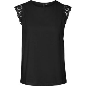 Vero Moda Schwarzes Baumwoll-Top mit Rundhalsausschnitt - Top Vero Moda Schwarzes Baumwoll-Top mit Rundhalsausschnitt - Top