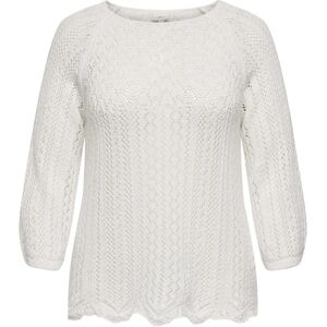 Carmakoma Vit carNola Life 3/4 Pullover Knt - Tröja Carmakoma Vit carNola Life 3/4 Pullover Knt - Tröja