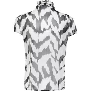 Saint Tropez Model - Ruffle Front Short Sleeve Shirt - Women Saint Tropez Model - Ruffle Front Short Sleeve Shirt - Women