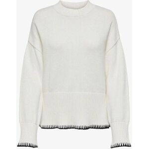 Only - OnlQueenie LS Contrast Strik - Beige - Kvinde Only - OnlQueenie LS Contrast Strik - Beige - Kvinde