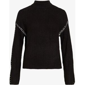 Vila - Modell viSigga L/S Stitch Knit Pullover - Svart - Genser Vila - Modell viSigga L/S Stitch Knit Pullover - Svart - Genser