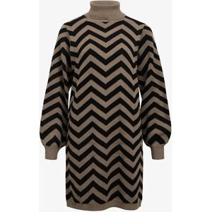 Object - Kjole objRay L/S Knit Rollneck Dress Aop - Grå 36 Kvinner Object - Kjole objRay L/S Knit Rollneck Dress Aop - Grå 36 Kvinner