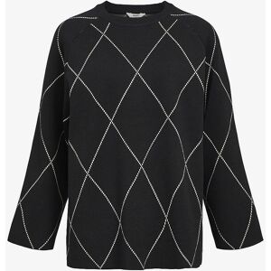 Object - Pullover objEster LS Knit Top Aop - Svart - Pullover Object - Pullover objEster LS Knit Top Aop - Svart - Pullover